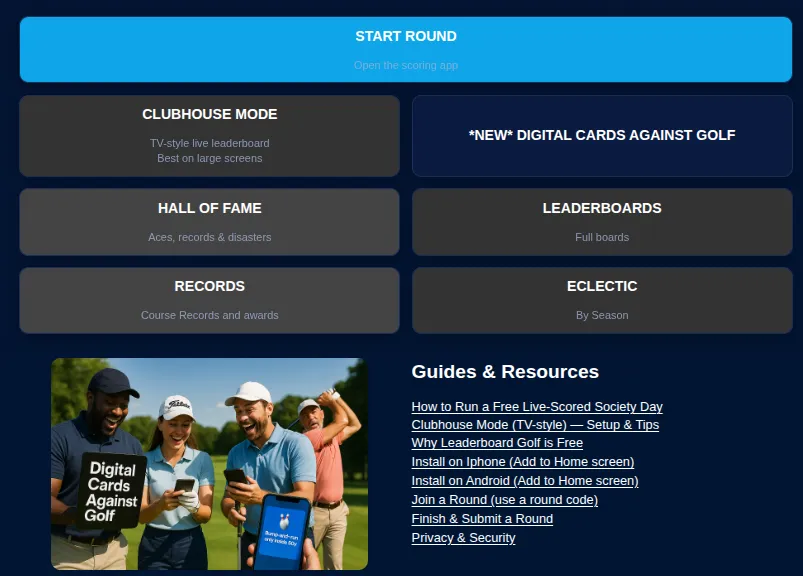 Leaderboard-Golf — live scoring